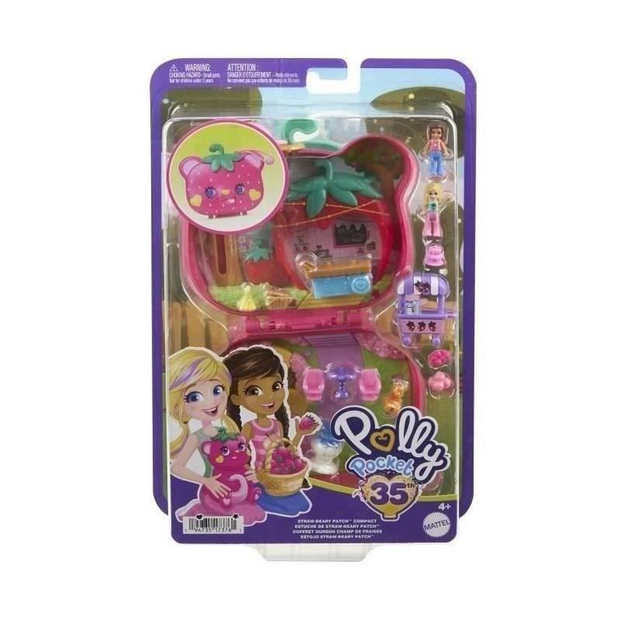 Voir la diapositive 5 : MATTEL Polly Pocket Coffret Ourson Fraise