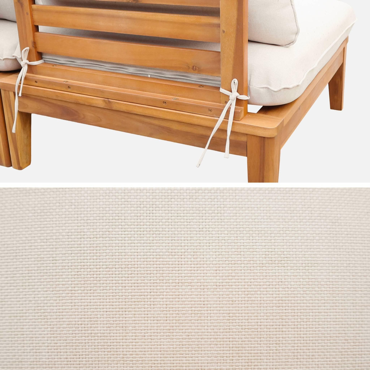 SWEEEK Salon de jardin modulable bois d'acacia 3 places beige - Yona