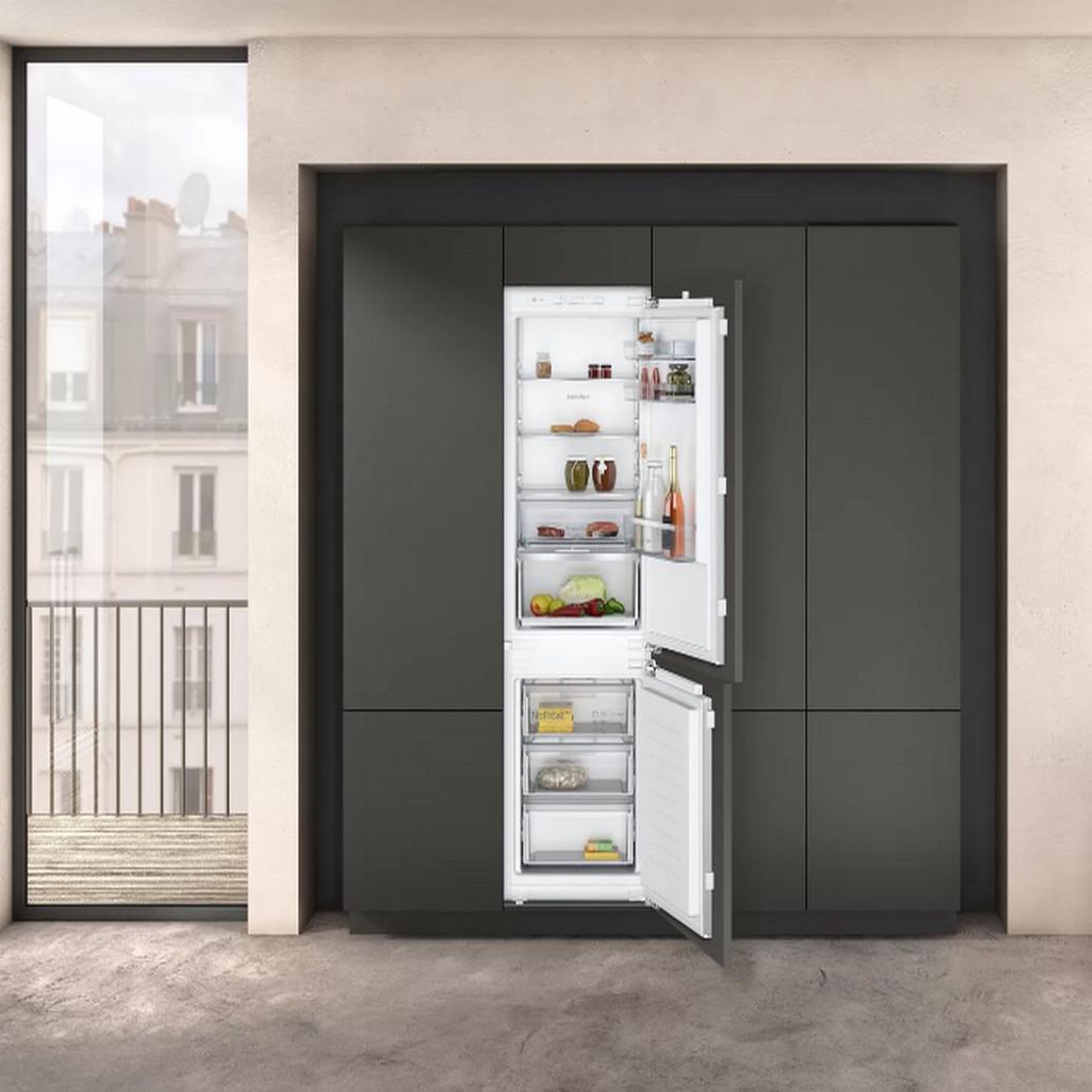 Voir la diapositive 3 : Neff Réfrigérateur combiné intégrable à pantographe 260l - ki7867fe0