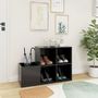 Voir la diapositive 3 : VIDAXL Armoire a chaussures entree gris 105x35,5x70 cm bois ingenierie