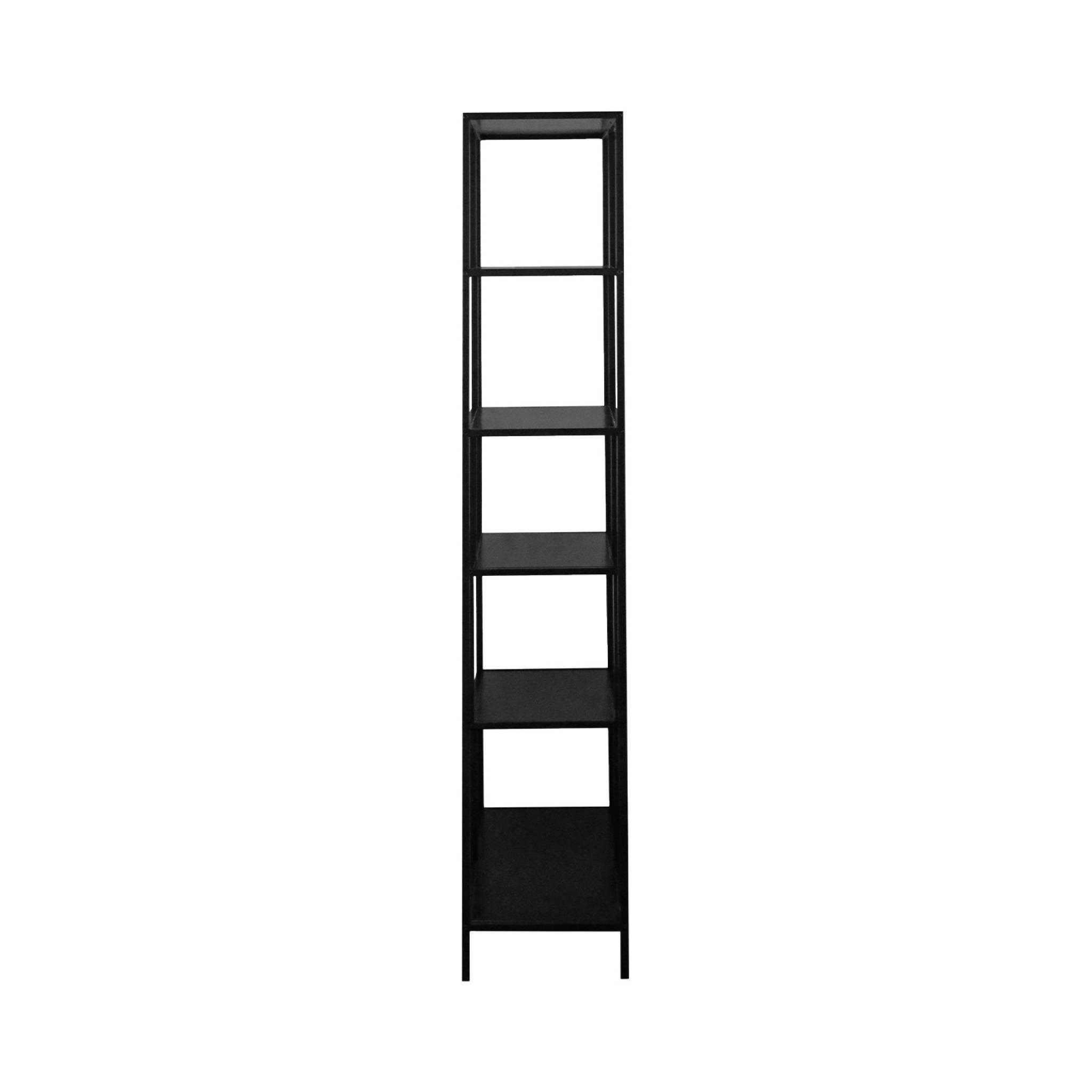 Voir la diapositive 6 : SWEEEK Etagère bibliothèque asymétrique 6 étages en métal noir INDUSTRIELLE L 77 x P 33 x H 185cm