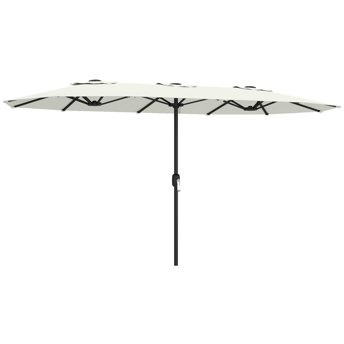OUTSUNNY Parasol de jardin double XXL manivelle UV50+ housse de protection incluse crème