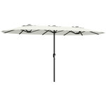 OUTSUNNY Parasol de jardin double XXL manivelle UV50+ housse de protection incluse crème