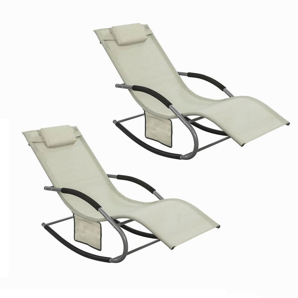 SOBUY SoBuy - Lot de 2 chaises à bascule pour jardin - Moderne - OGS28X2