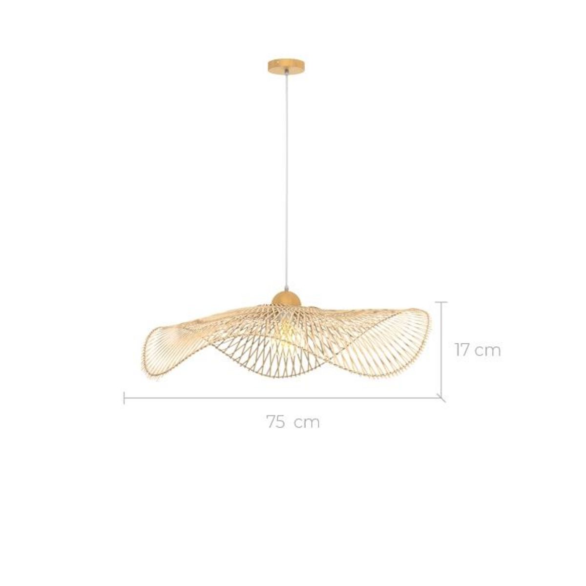 Rendez vous déco Suspension D75 cm en bambou avec fil noir - Jipi