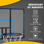Voir la diapositive 5 : HOMCOM Panier de basket-ball mural - panneau de basket à accrocher - visserie incluse - acier PC bleu noir
