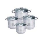 Royalty Line Batterie de cuisine Royalty 8 casseroles en acier inoxydable finition chromée