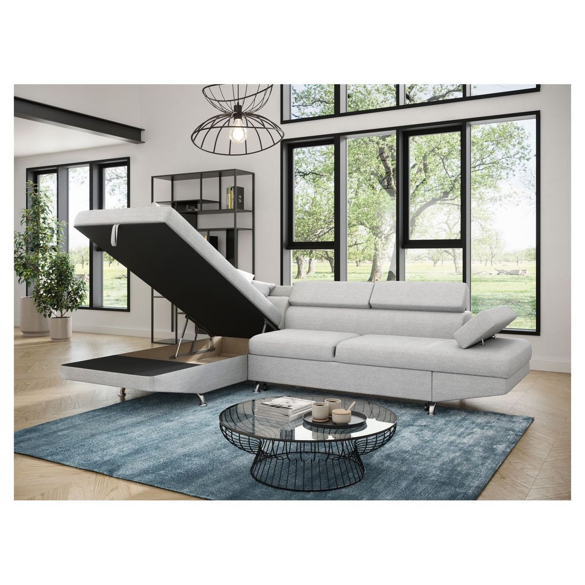 Canapé d'angle gauche convertible 4 à 5 places CHICAGO