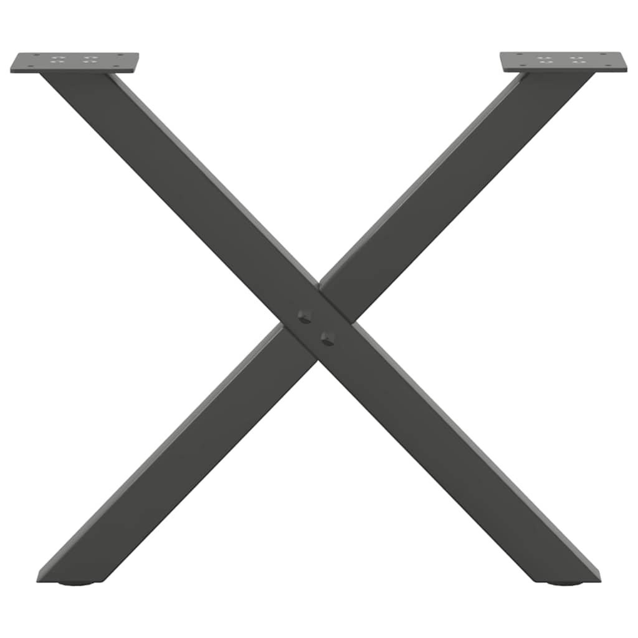 Voir la diapositive 5 : VIDAXL Pieds de table basse forme de X 2 pcs anthracite 50x(42-43) cm