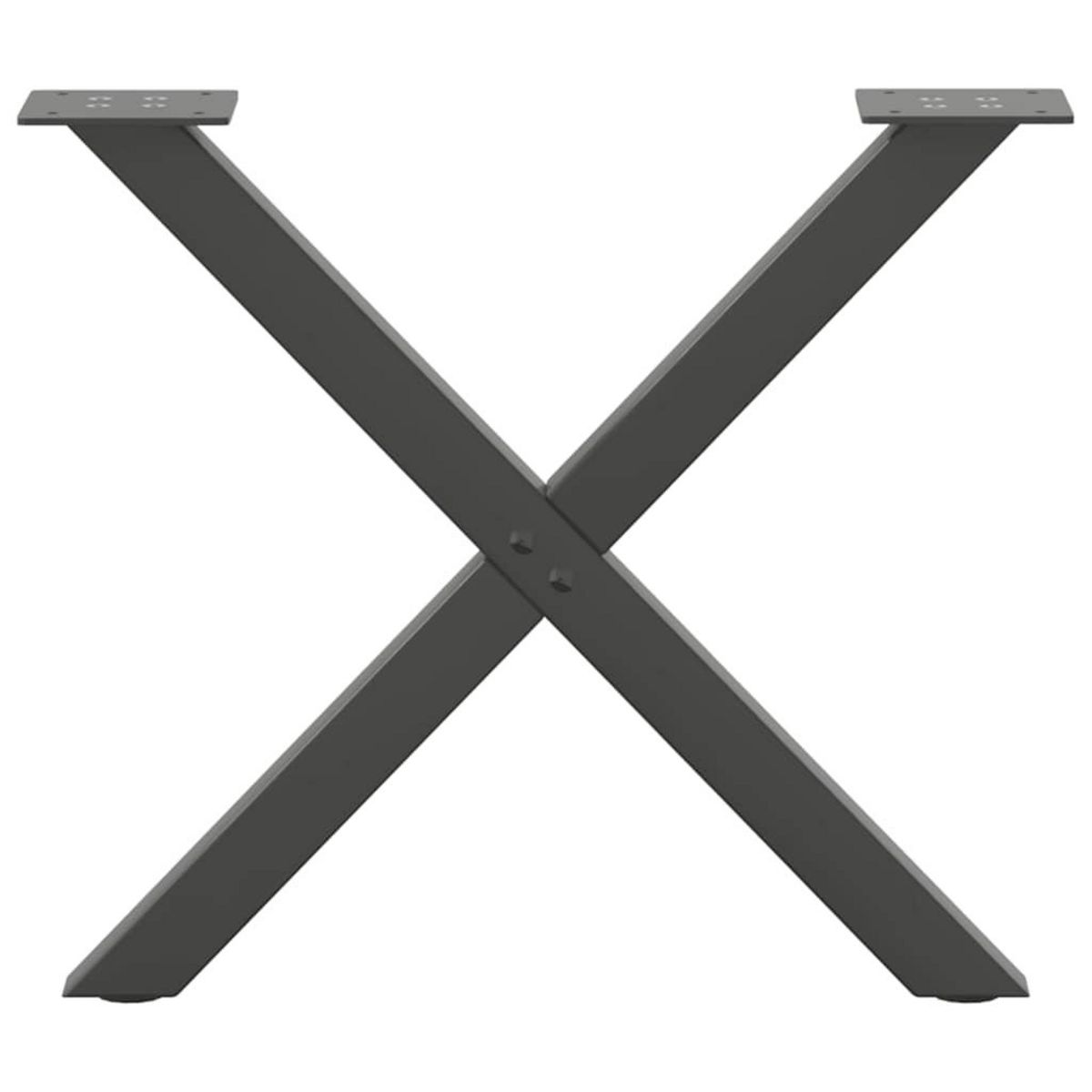 VIDAXL Pieds de table basse forme de X 2 pcs anthracite 50x(42-43) cm