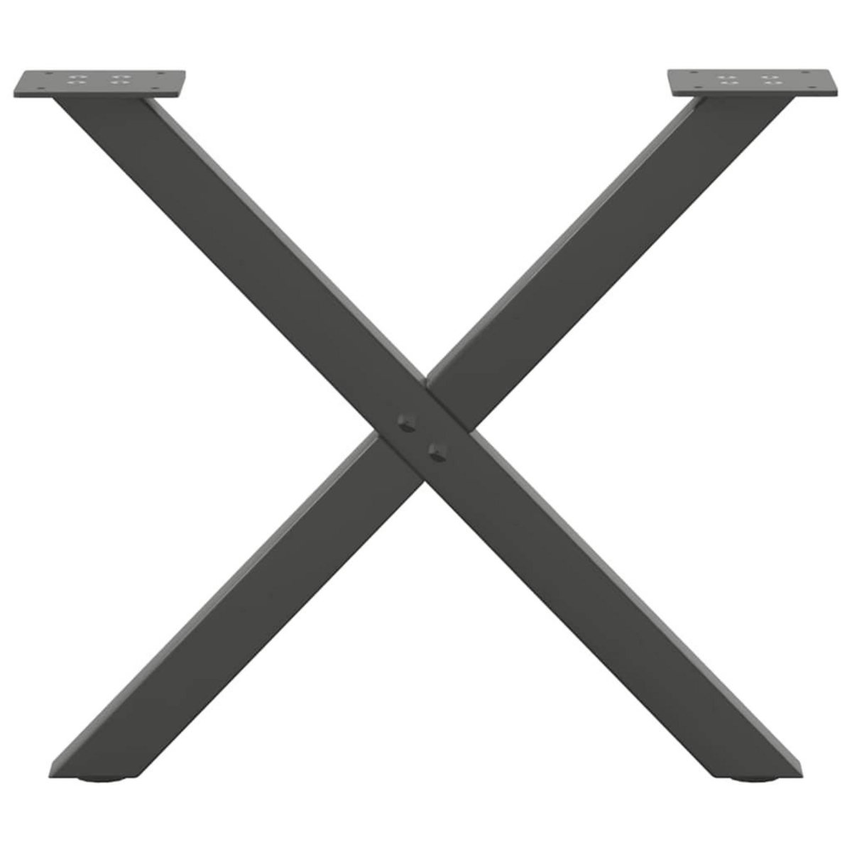 VIDAXL Pieds de table basse forme de X 2 pcs anthracite 50x(42-43) cm