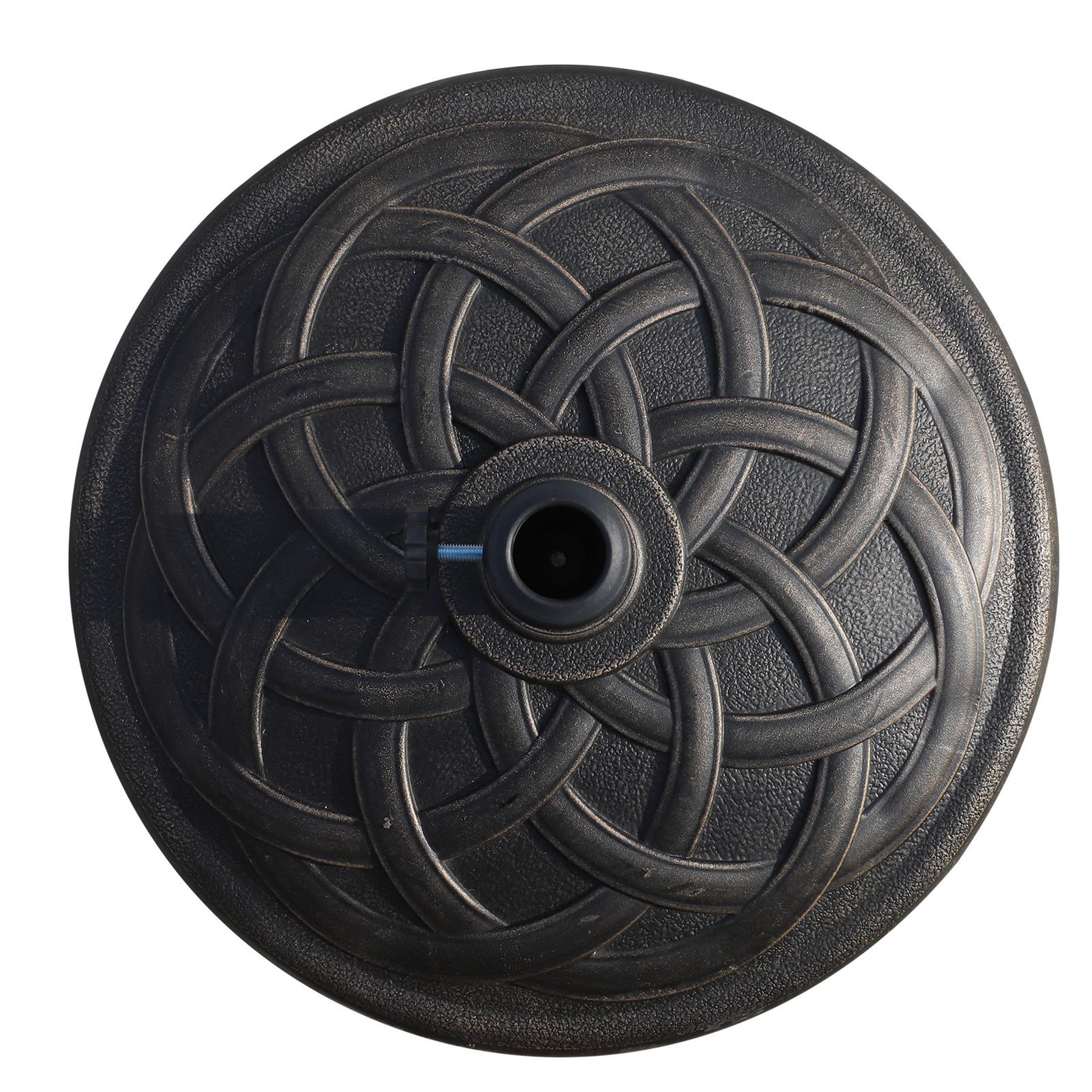 Voir la diapositive 4 : HOMCOM Pied de parasol base de lestage de parasol rond résine imitation fonte motif rosace diamètre 57 cm poids net 19 Kg