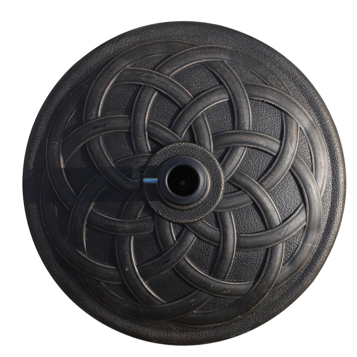 HOMCOM Pied de parasol base de lestage de parasol rond résine imitation fonte motif rosace diamètre 57 cm poids net 19 Kg