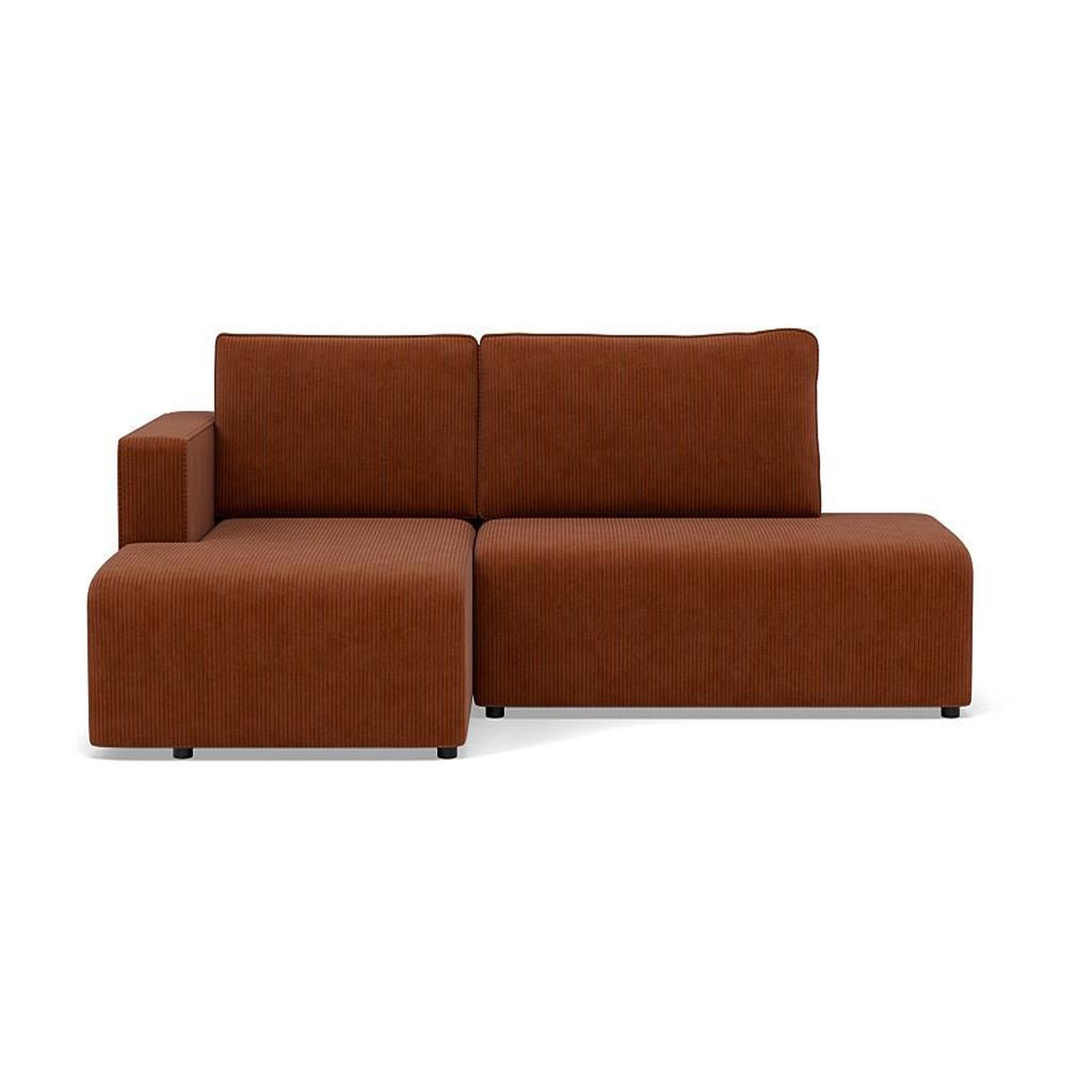 Voir la diapositive 1 : BEST MOBILIER Topaze - canapé d'angle gauche 4 places convertible avec coffre en velours côtelé
