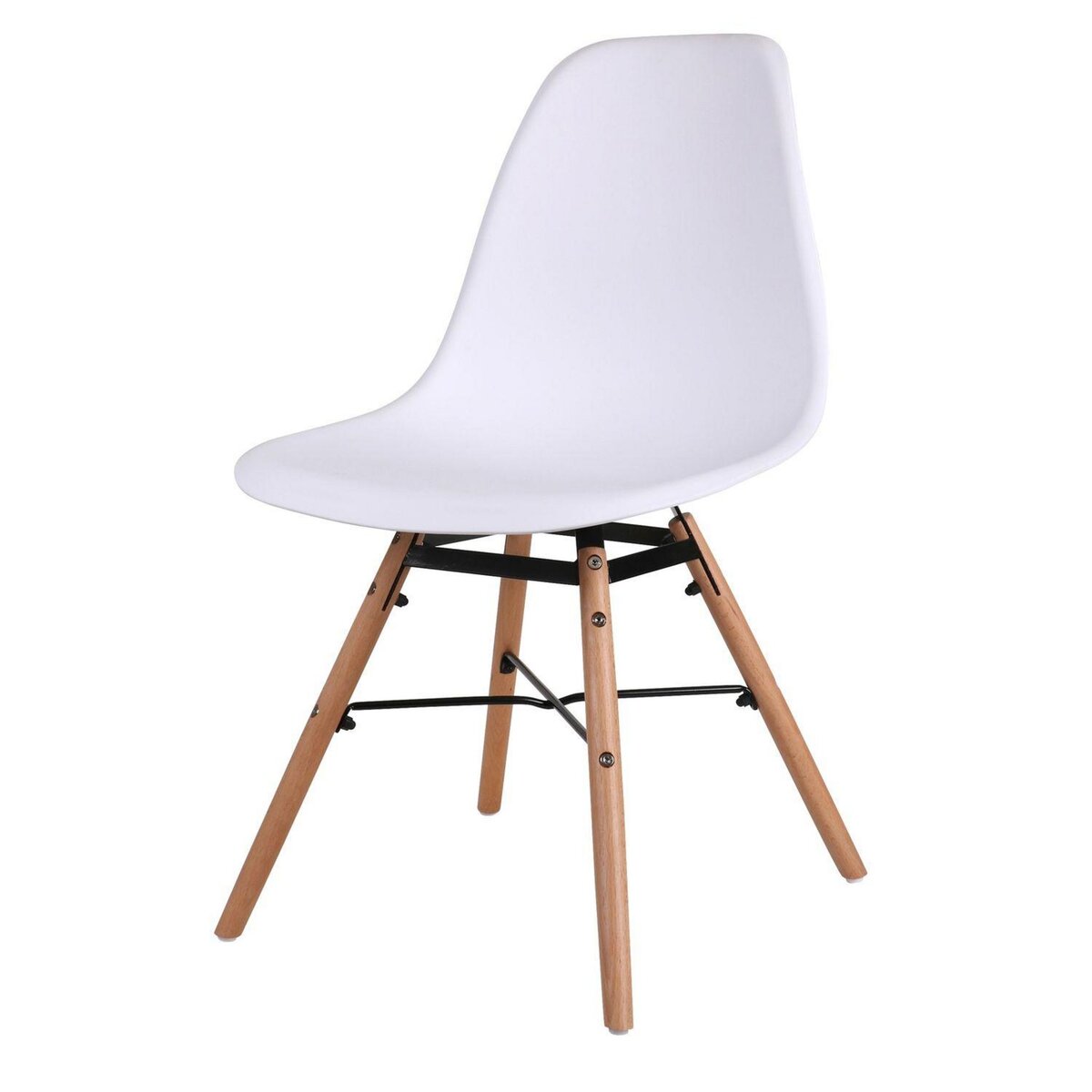 DIVERS Lot de 4 Chaises Jena structure en métal et pied en bois