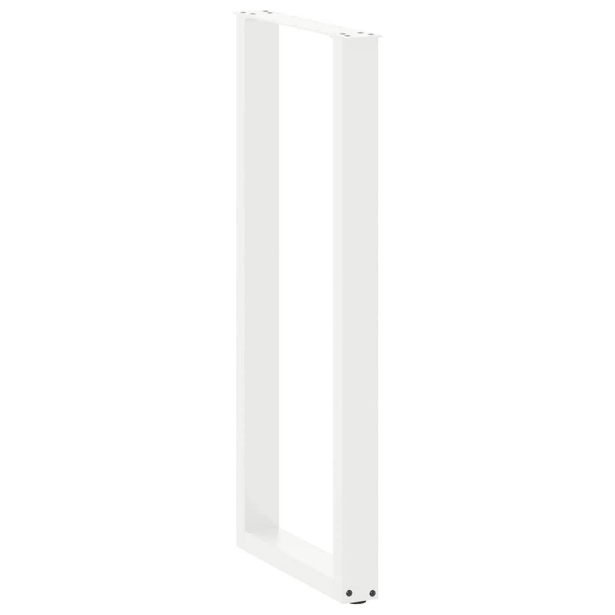 VIDAXL Pieds de table basse forme de U 2pcs blanc 50x(110-111)cm acier