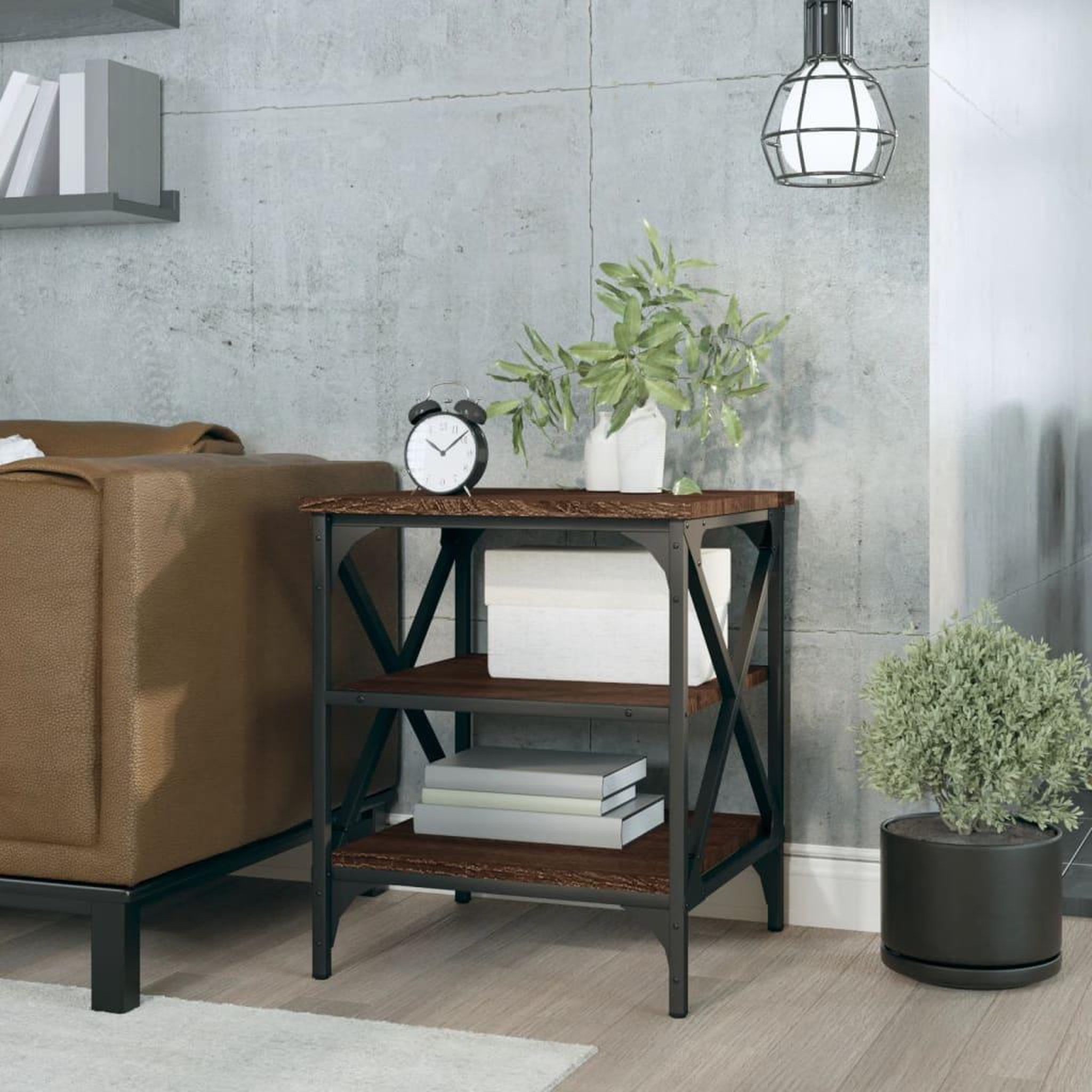 Voir la diapositive 1 : VIDAXL Table d'appoint Chene marron 40x42x50 cm Bois d'ingenierie