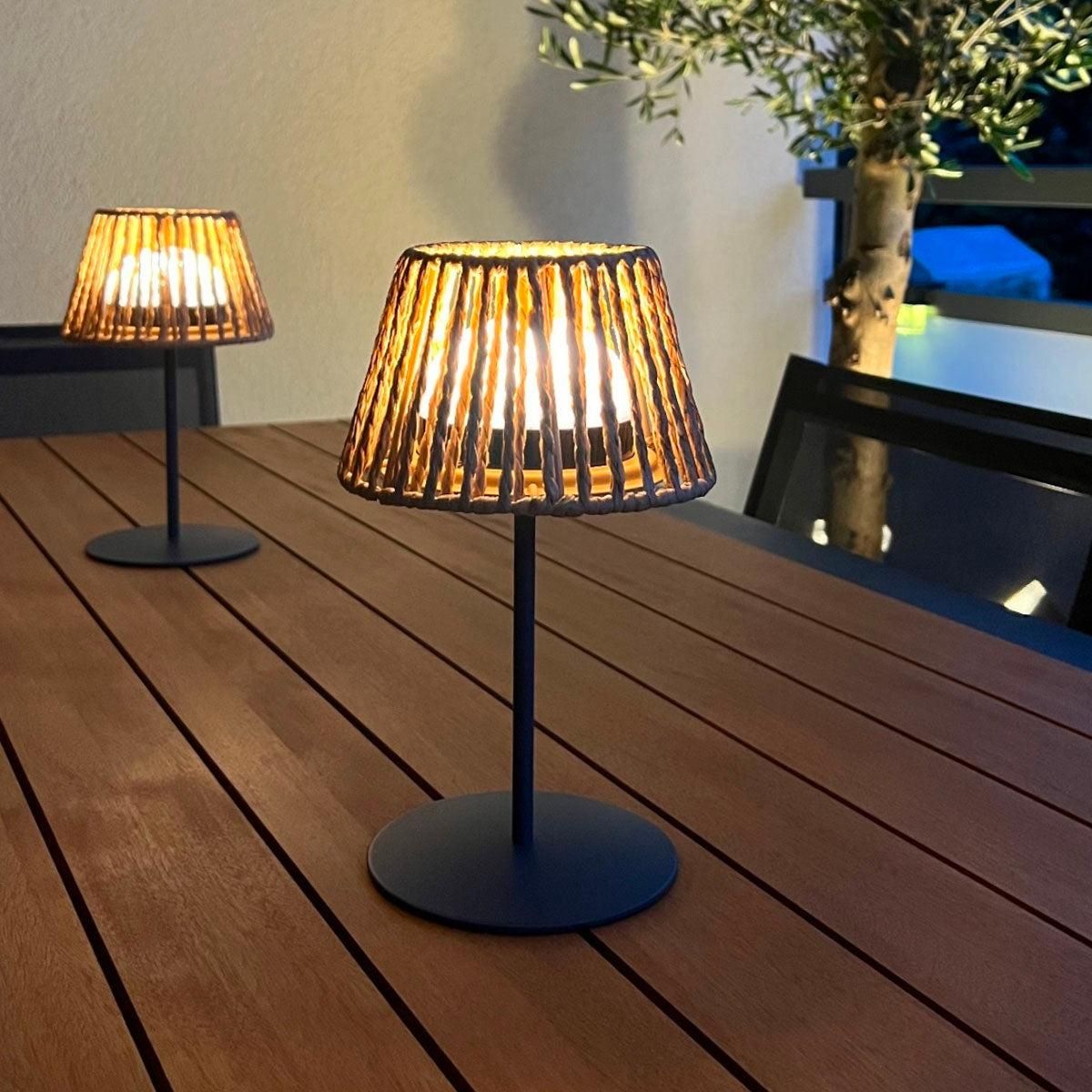 Lumisky Lot de 2 lampes de table TWINS RAFFY Beige Corde H23,5 cm