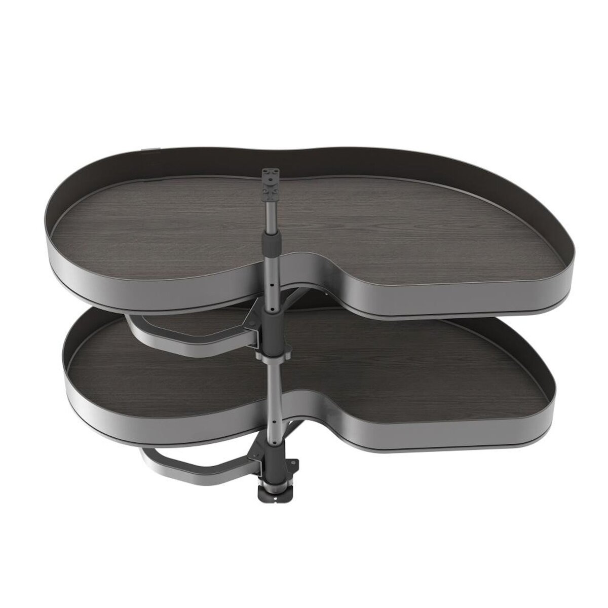 EMUCA SRL Systéme d'angle Lake Harmony pour meuble de cuisine -  Droite -  Hauteur réglable -  Acier et Bois -  Gris anthracite
