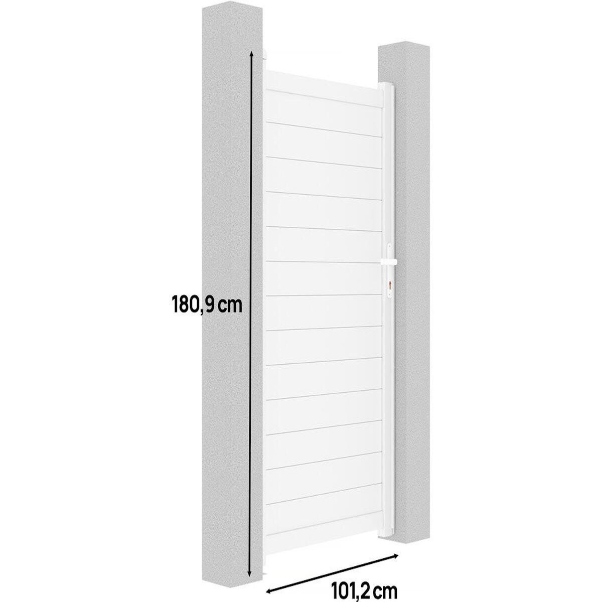 Habitat et Jardin Portillon aluminium  Eric  - 101.2 x 180.9 cm - Blanc