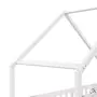 IDIMEX Lit cabane CORA lit enfant simple montessori asymétrique en bois 90 x 190 cm en pin massif lasuré blanc