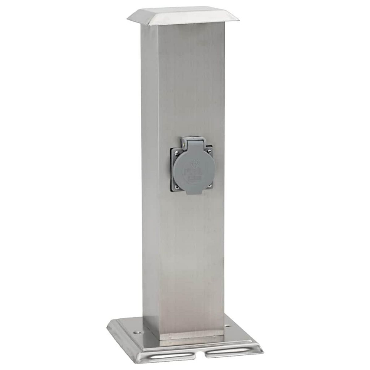 VIDAXL Pilier de prise de jardin avec minuterie Acier inoxydable