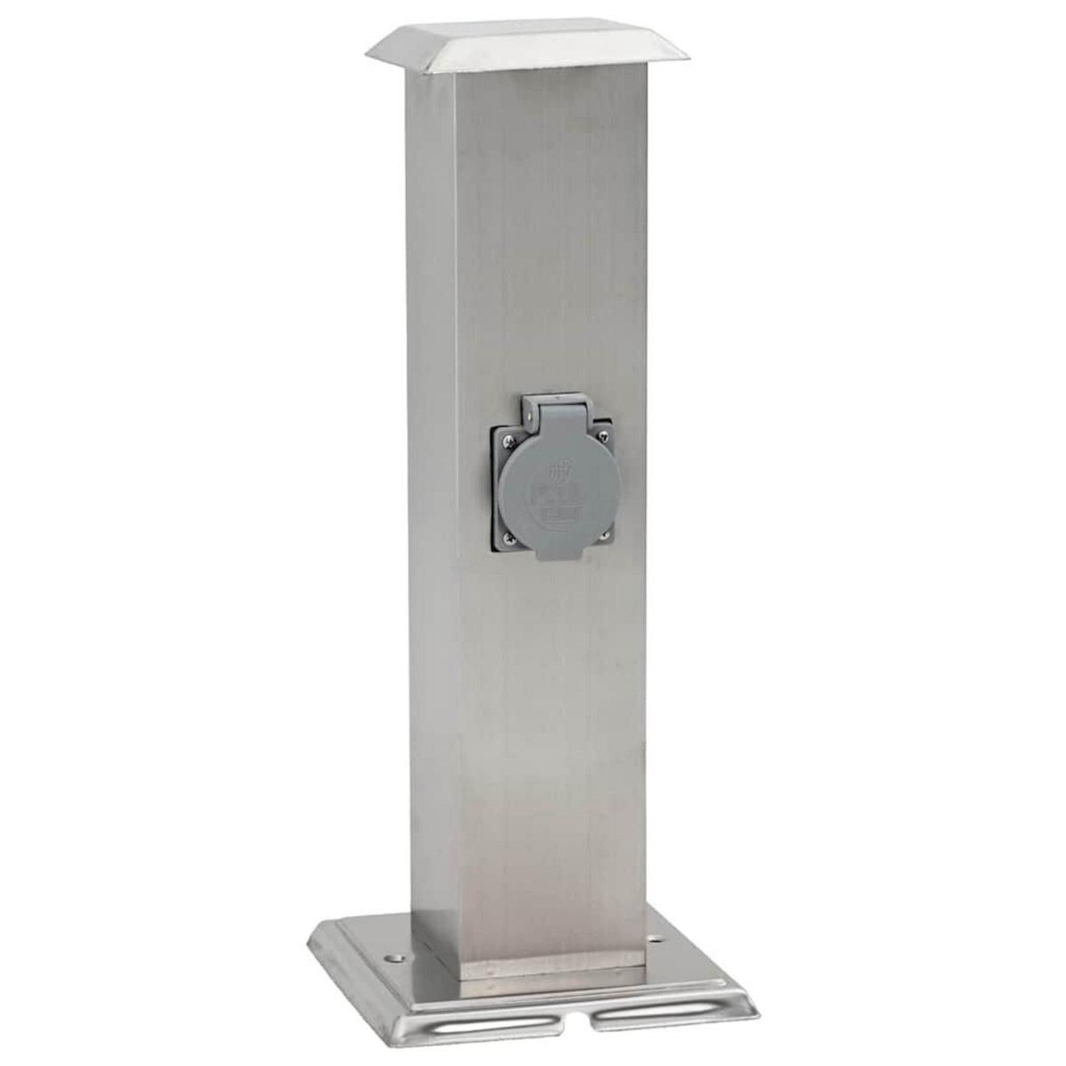 VIDAXL Pilier de prise de jardin avec minuterie Acier inoxydable