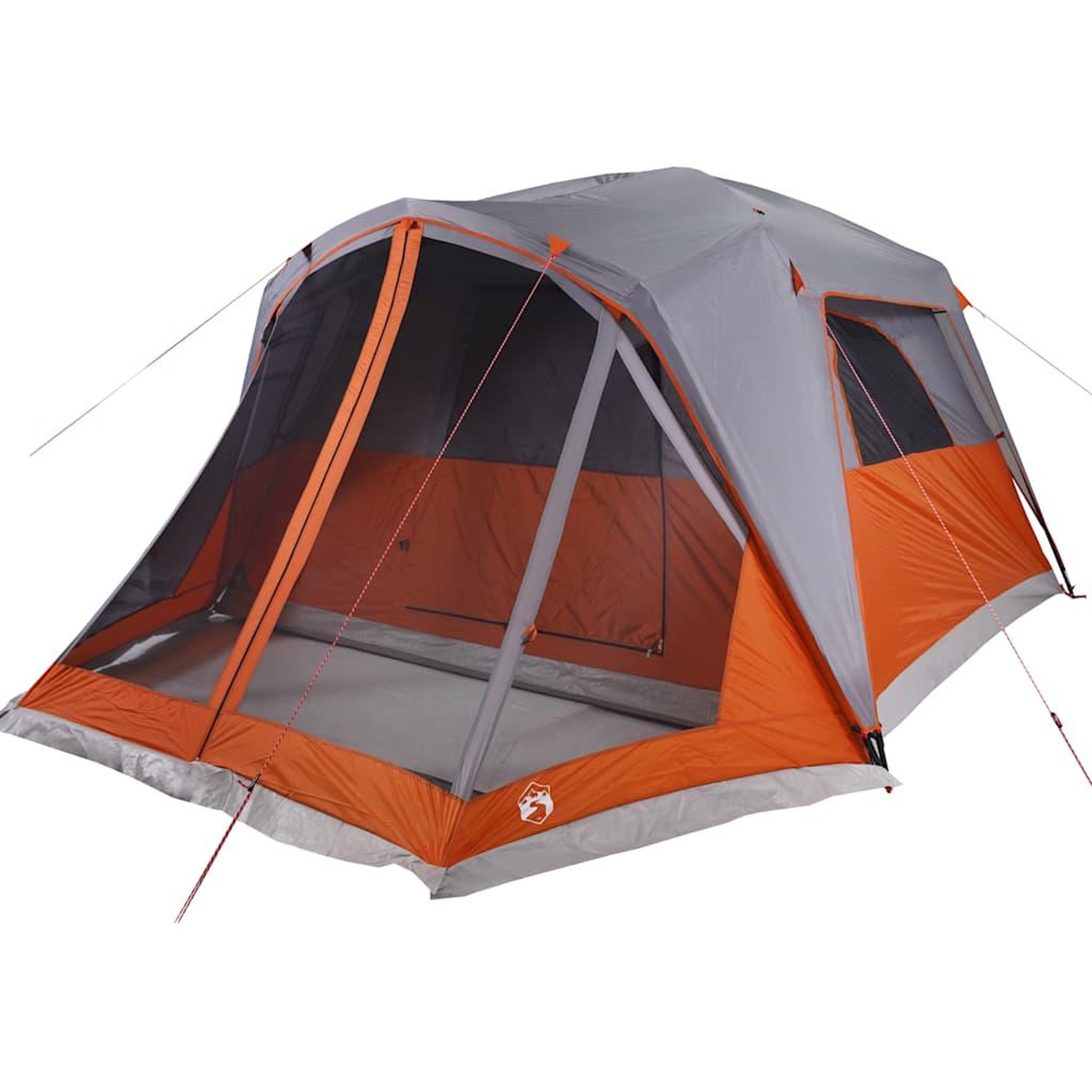 Voir la diapositive 5 : VIDAXL Tente familiale et porche 6 personnes gris orange impermeable