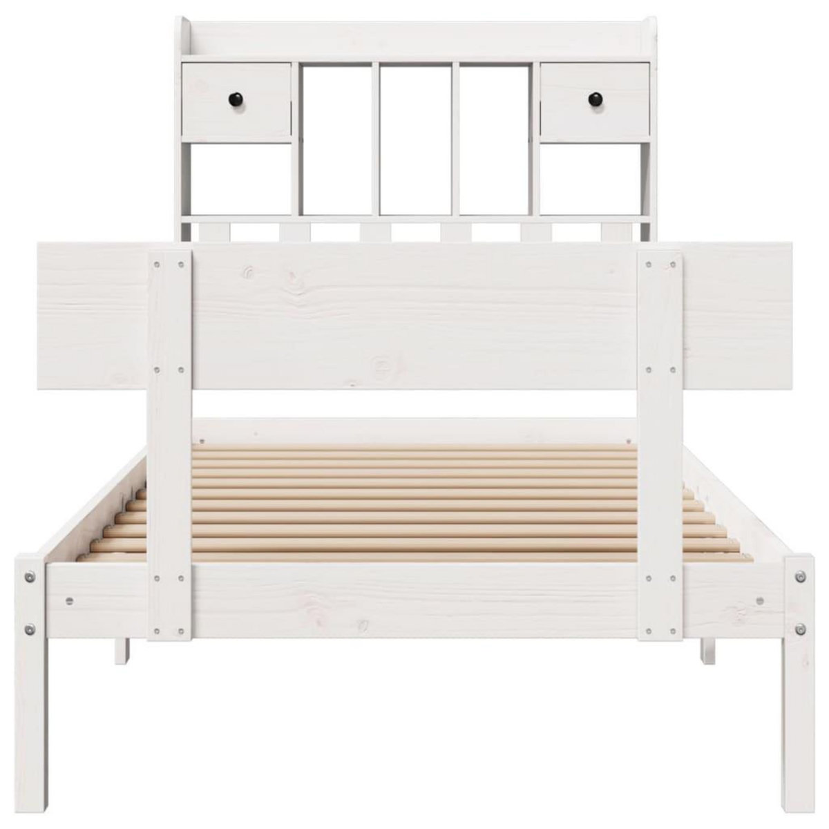 VIDAXL Lit bibliotheque sans matelas blanc 75x190cm bois de pin massif