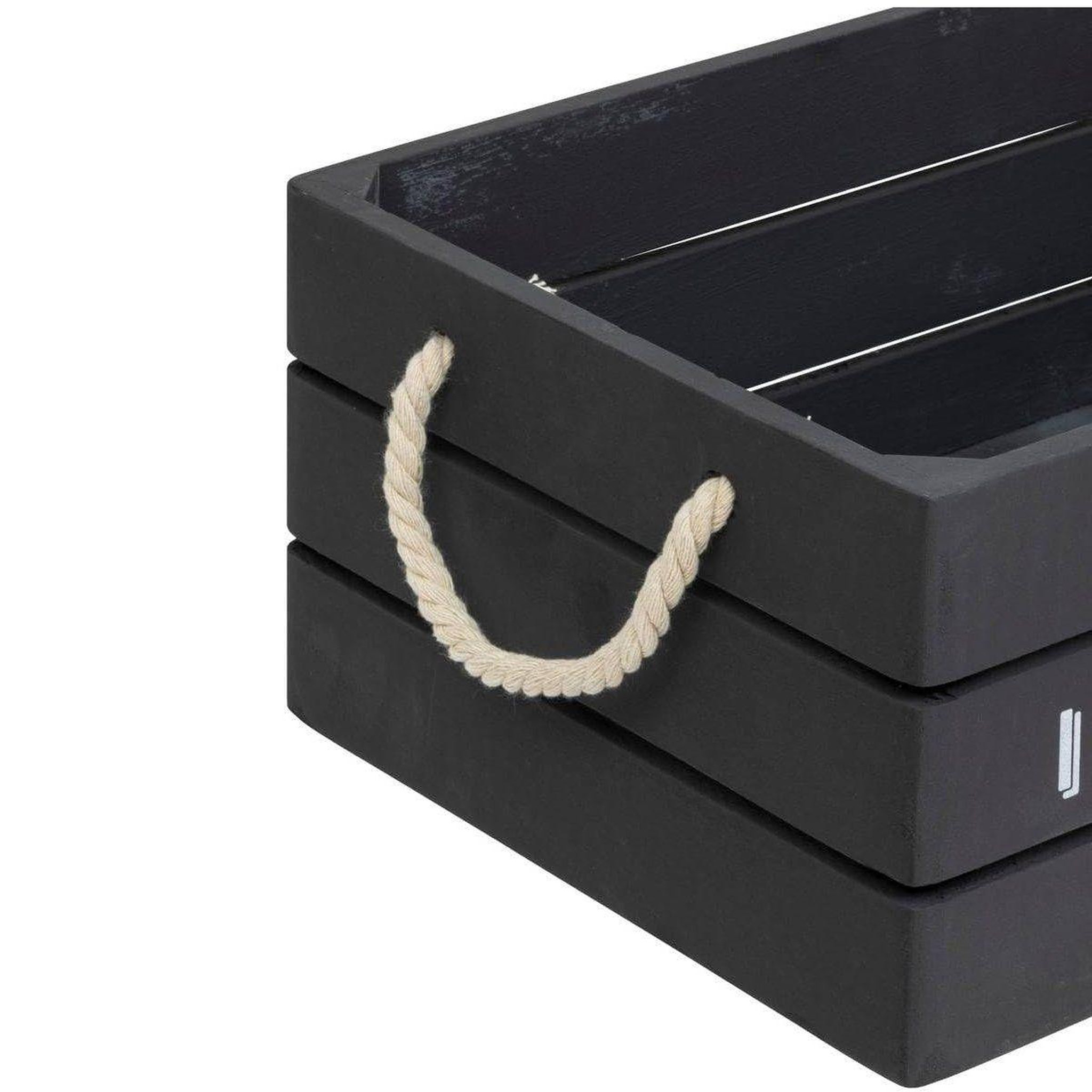 Voir la diapositive 3 : ATMOSPHERA Lot de 3 cagettes en bois  denys  35cm gris
