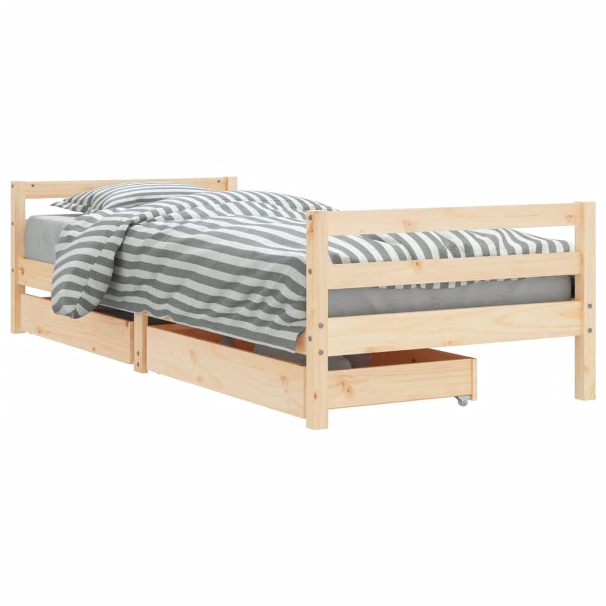 Voir la diapositive 2 : VIDAXL Cadre de lit enfant avec tiroirs 90x200 cm bois de pin massif