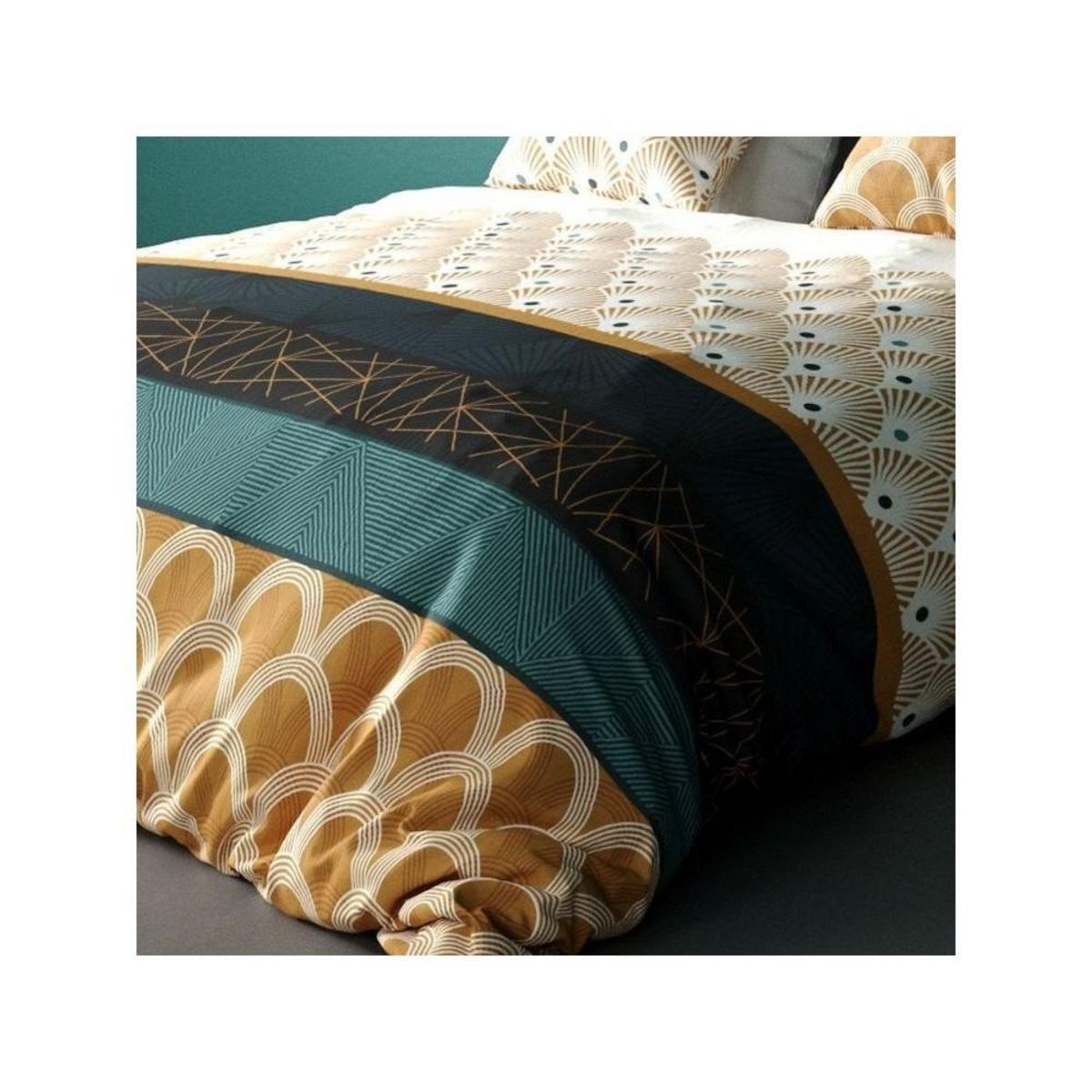 ATELIER DU COTON Housse de couette 240x220 + 2 taies coton 57 fils