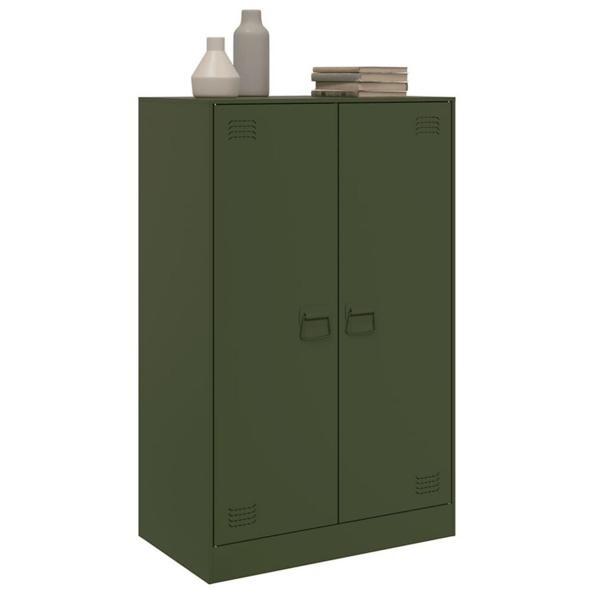 VIDAXL Buffet vert olive 67x39x107 cm acier