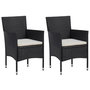 Voir la diapositive 3 : VIDAXL Ensemble a dîner de jardin avec coussins 3 pcs poly rotin noir