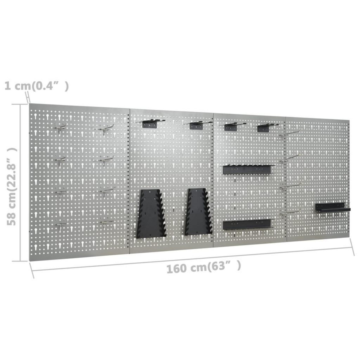 VIDAXL Panneaux perfores muraux 4 pcs 40x58 cm Acier