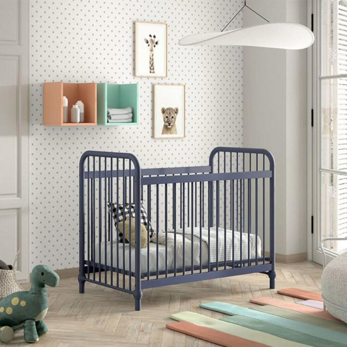 Paris Prix Lit Bébé  Bronxx  60x120cm Bleu Mat