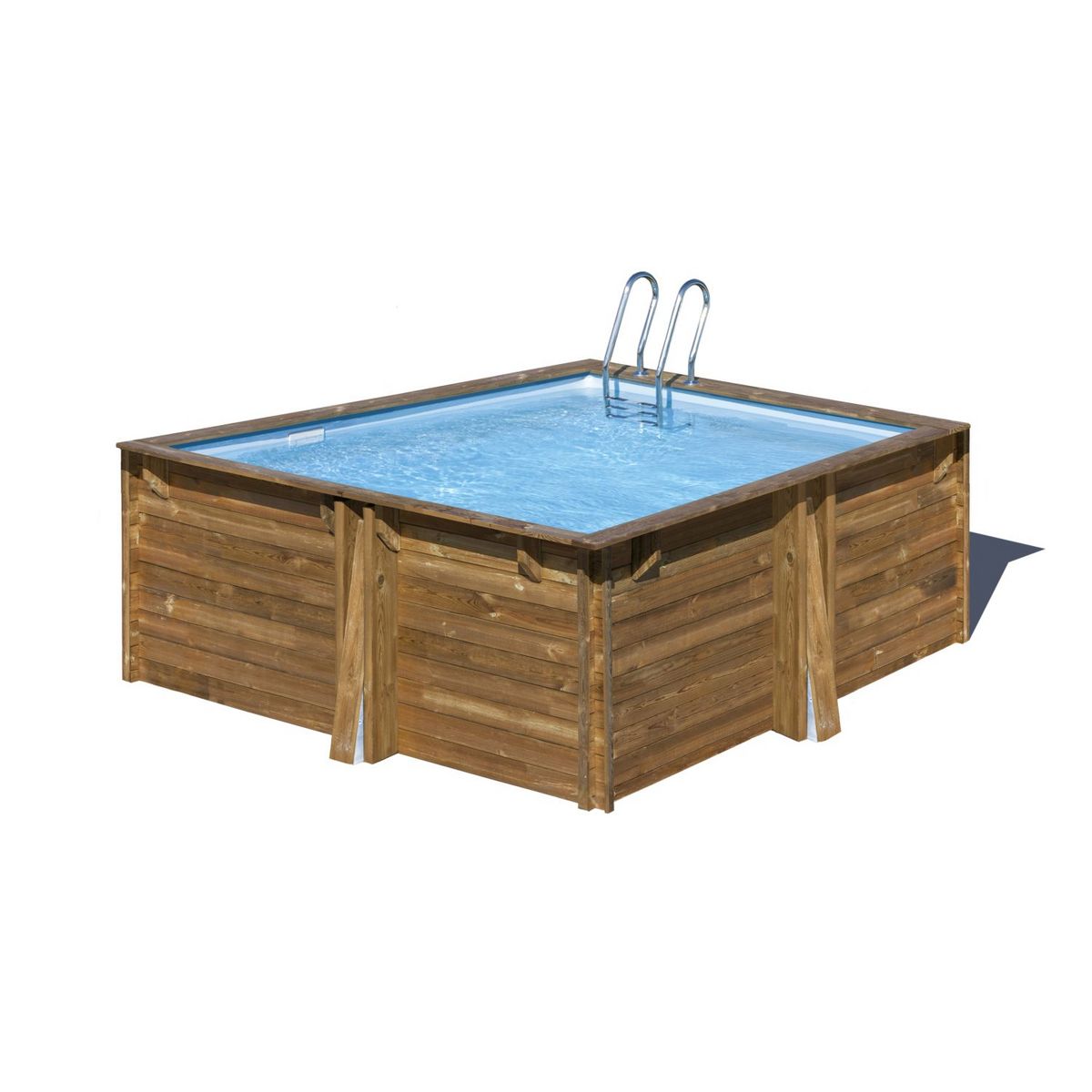 GRE Piscine hors sol bois carrée - 305x305x119cm - CARRA 3