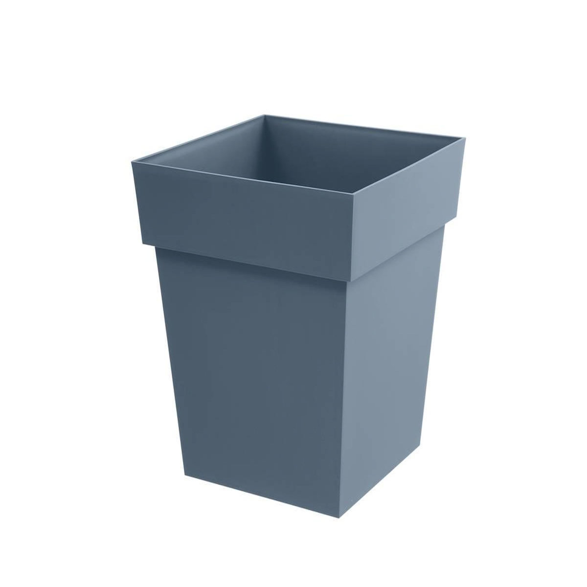 Eda Pot de fleurs Toscane carrée 39 x 39 cm - 38 L - Bleu jean - Eda