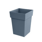 Eda Pot de fleurs Toscane carrée 39 x 39 cm - 38 L - Bleu jean - Eda