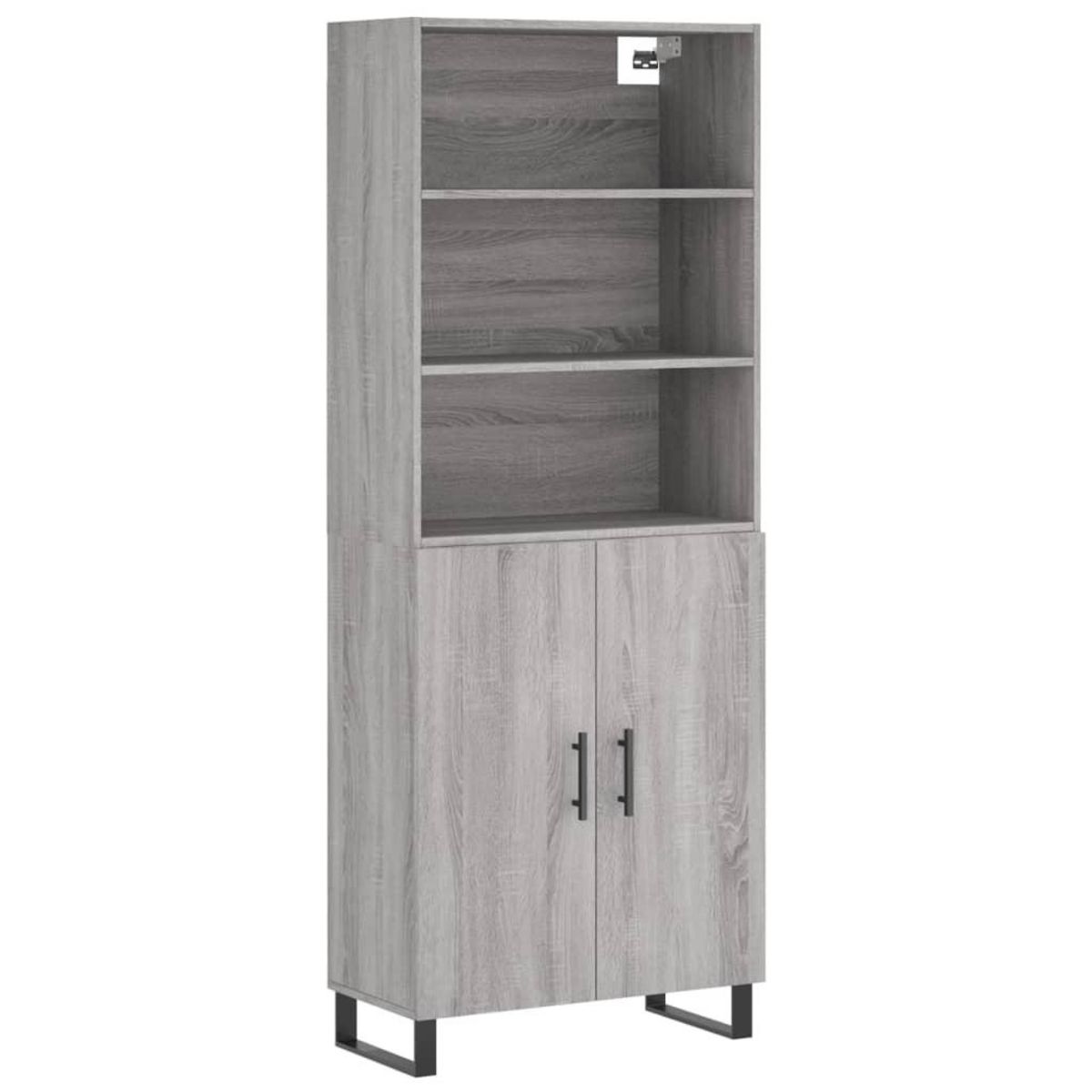 VIDAXL Buffet haut Sonoma gris 69,5x34x180 cm Bois d'ingenierie