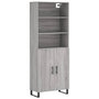 Voir la diapositive 2 : VIDAXL Buffet haut Sonoma gris 69,5x34x180 cm Bois d'ingenierie