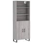 Voir la diapositive 2 : VIDAXL Buffet haut Sonoma gris 69,5x34x180 cm Bois d'ingenierie