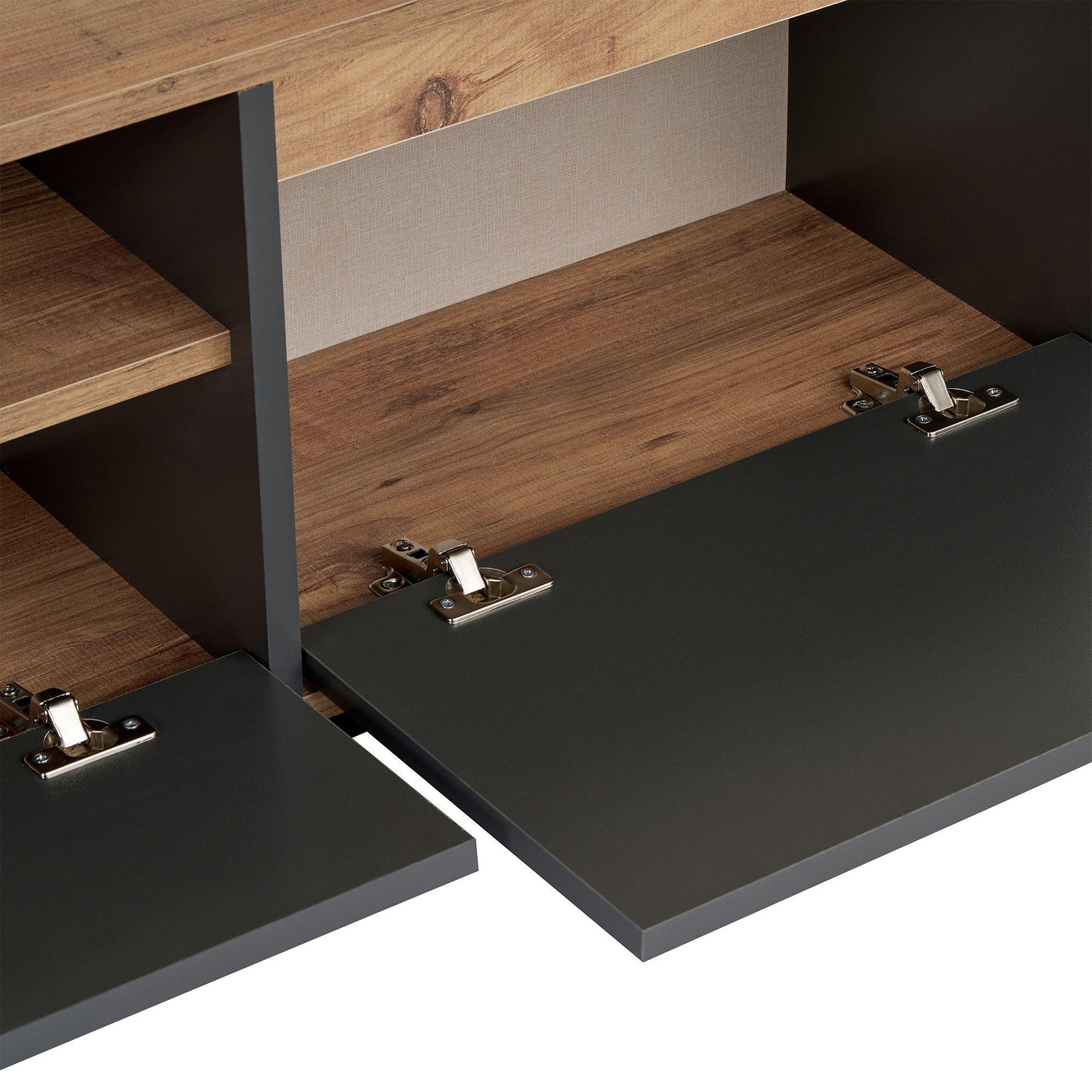 Voir la diapositive 4 : Habitat et Jardin Meuble TV en bois  Sentinel  - 160 x 30 x 42 cm - Gris anthracite