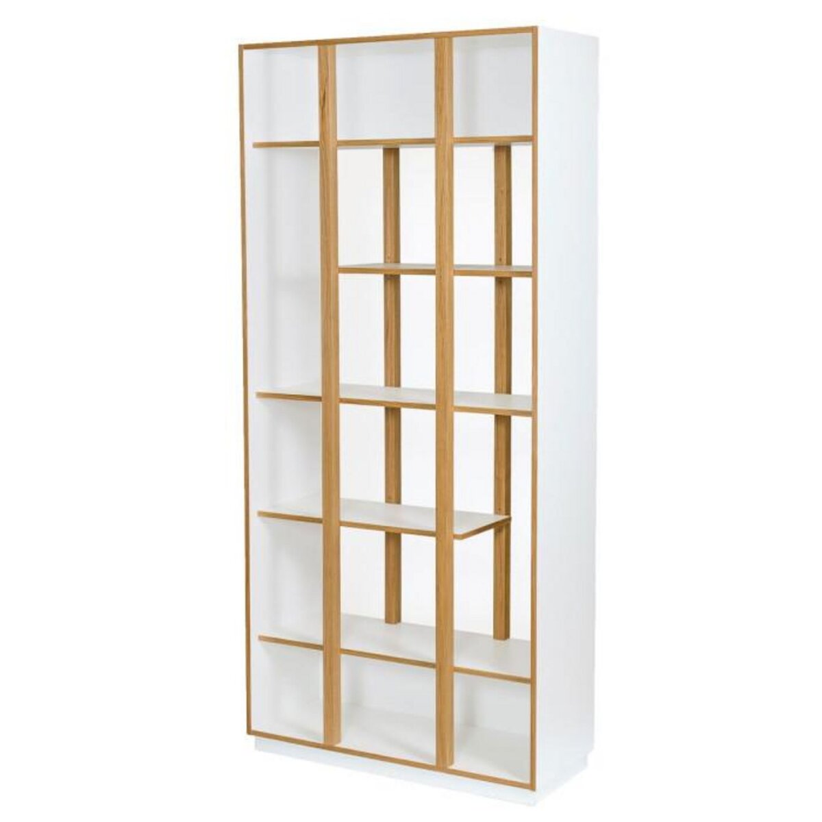 Paris Prix Bibliothèque Design 6 Étagères  Newbury  210cm Chêne & Blanc