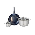 ELO Ensemble de 1 Poêle de cuisson 28 cm et 2 faitouts 12 et 24 cm Elo Prima Brillant