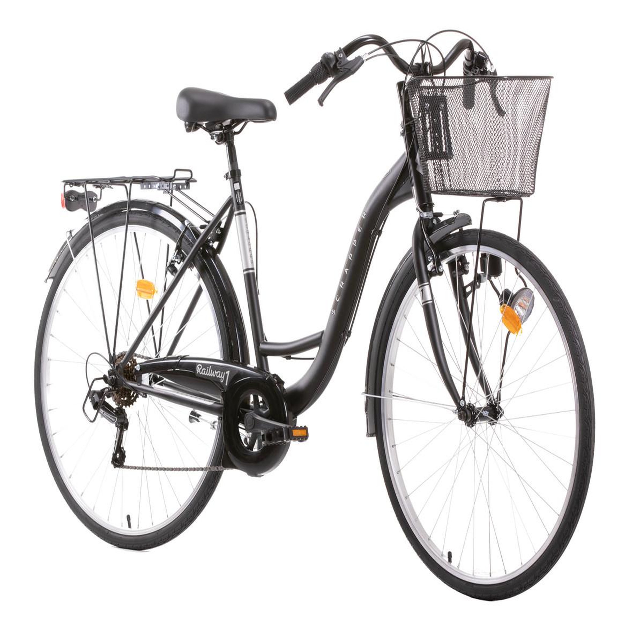 Voir la diapositive 3 : SCRAPPER Vélo de ville - VTC 28'' Rétro  Scrapper Railway 1 LDT Vintage   - 6 vitesses - Enjambement bas – Freins V-Brake - Shimano -  Equipé City