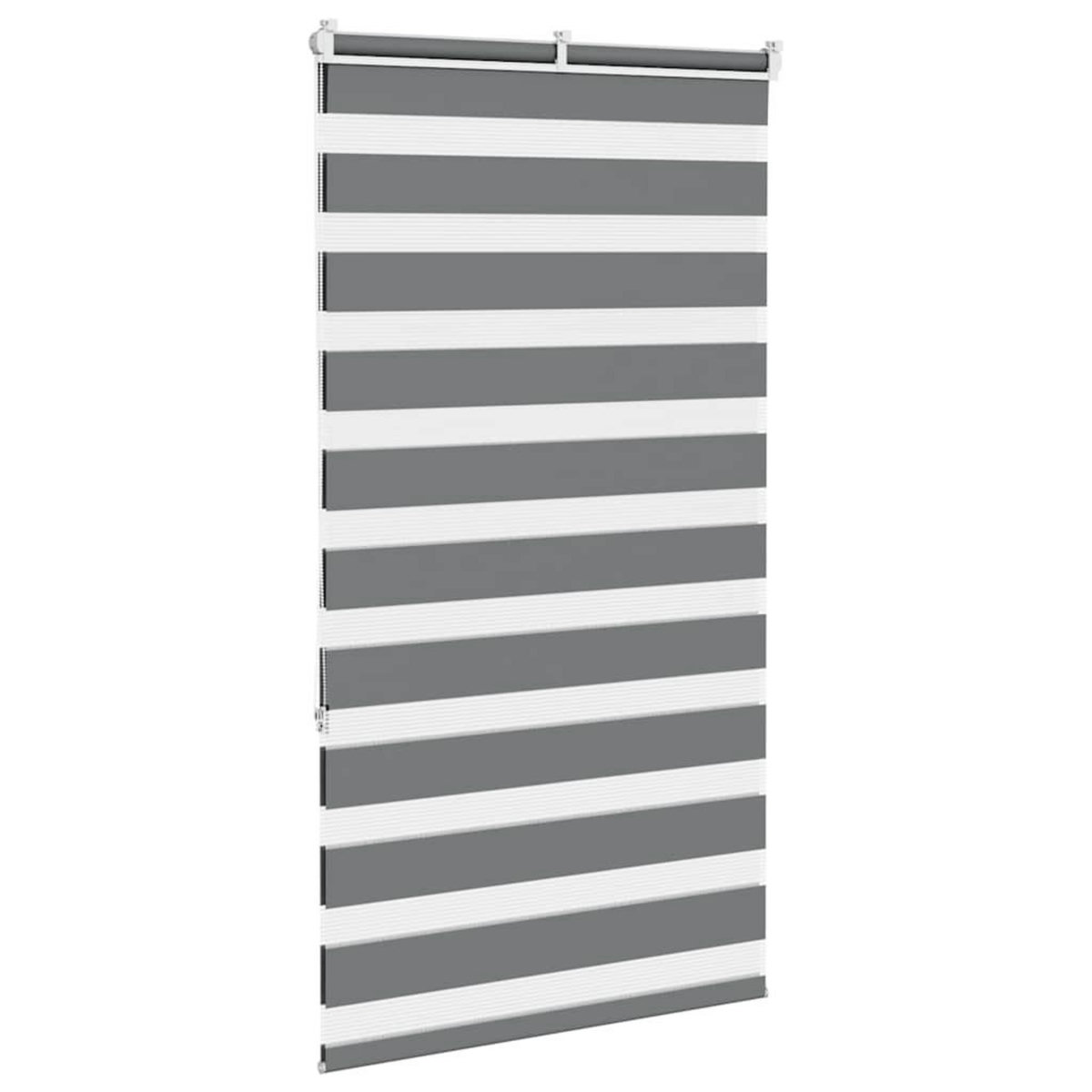 VIDAXL Store zebre gris fonce largeur du tissu 85,9 cm polyester