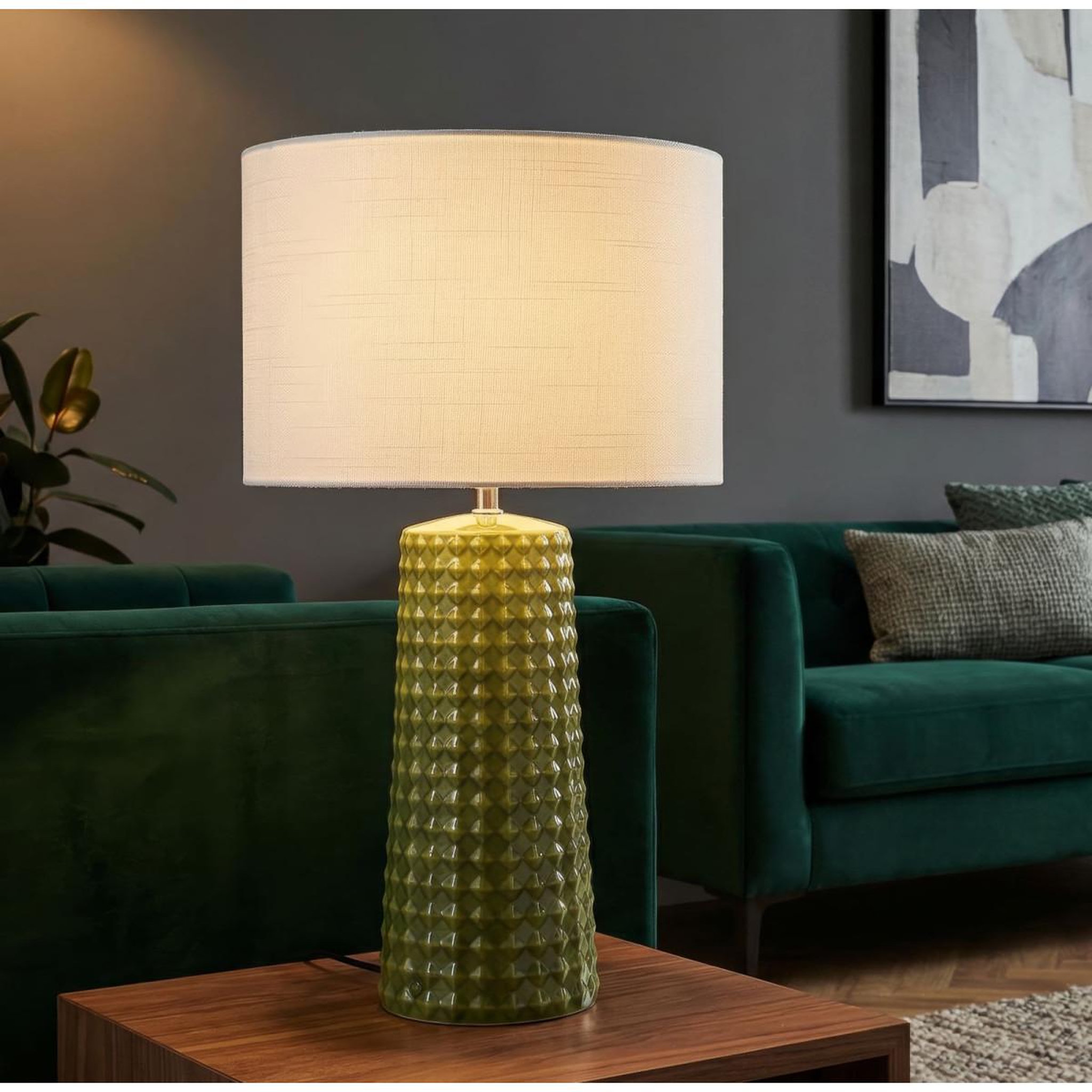 Voir la diapositive 5 : Paris Prix Lampe à poser en céramique  gliss  52cm vert