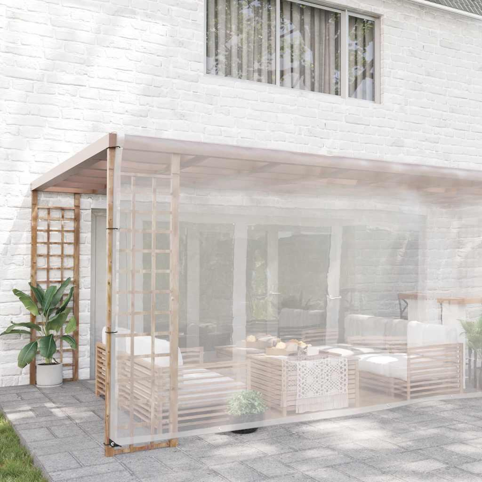 Voir la diapositive 2 : VIDAXL Bache transparente avec œillets 6x10 m polyethylene