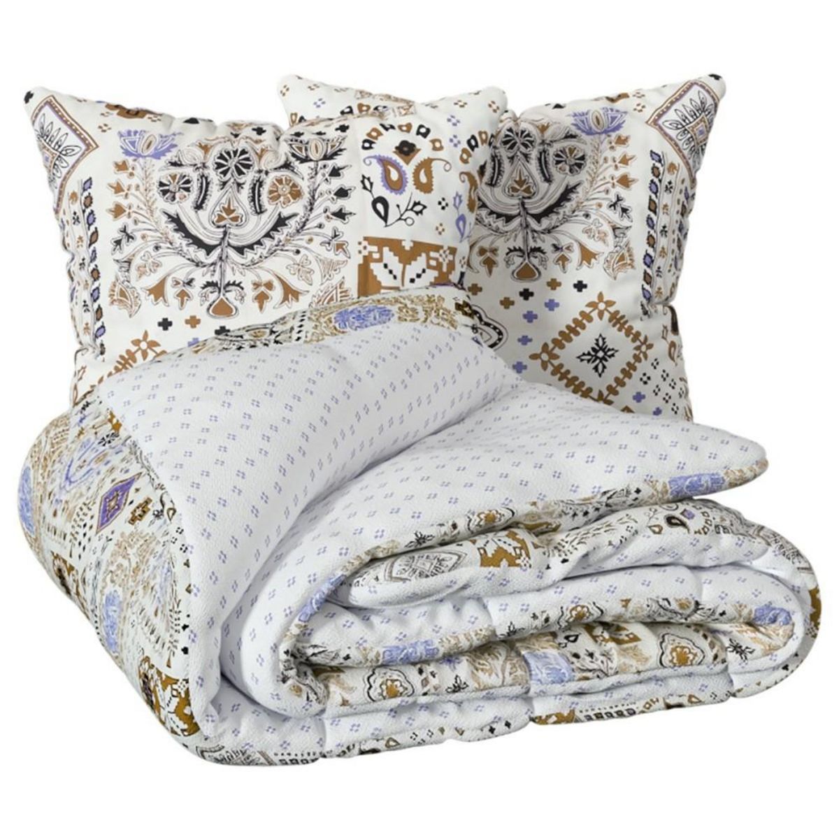 ATMOSPHERA Housse de couette 260x240 + 2 taies coton KHAFU